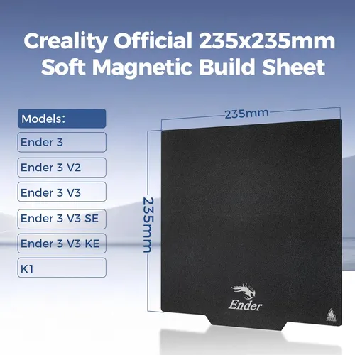 Placa Build Plate Creality Ender 3, 235 X 235 Mm, Magnética