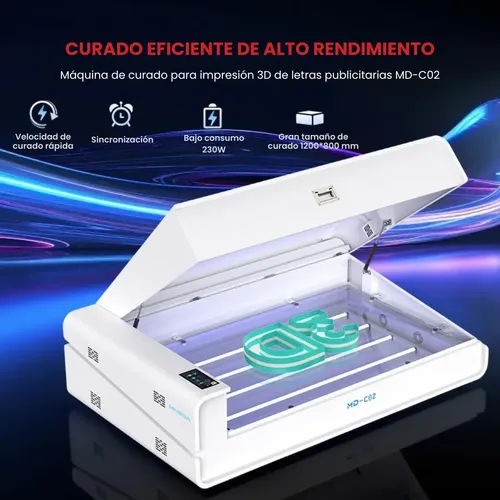 Impresora Curadora Uv Led Mingda Md-c02 Industrial Rapido