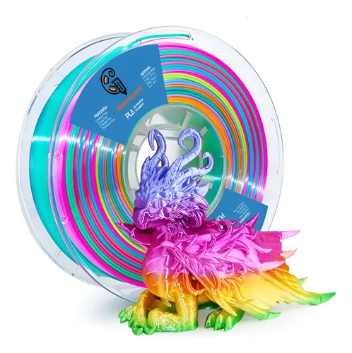Filamento Pla De Seda Arcoíris Multicolor 1 Kg Para Impresió