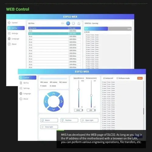 Controlador Fuera De Línea Mks Dlc32 Grbl De 32 Bits Con Pantalla Lcd Ts35