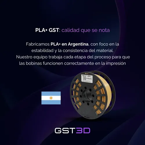 Filamento Gst3d Pla+ Black Edition 1.75mm 1kg 320m