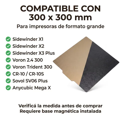 Placa Pei Peo 300mm Sidewinder X1 X2 Voron Cr10