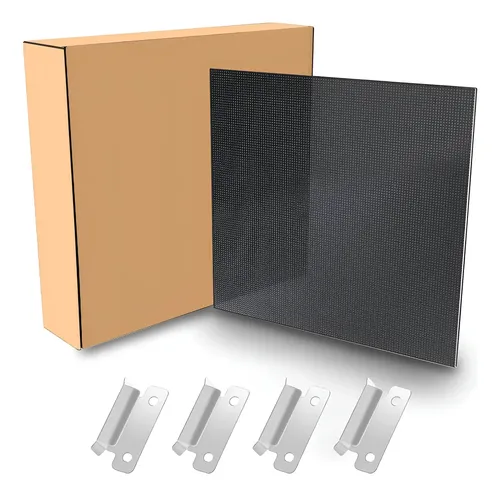 Placa Vidrio Templado 3d 235x235mm Con Clips X4
