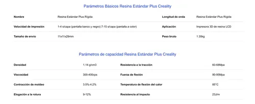 Resina Creality Standard Plus 1000g Transparente Original