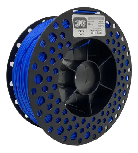 Filamento 3n3 PETG 1.75mm 1kg Azul Impresión 3D Alta Resistencia