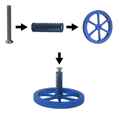Kit Nivelador Azul Con Resortes Y Tornillos Para Ender 3d