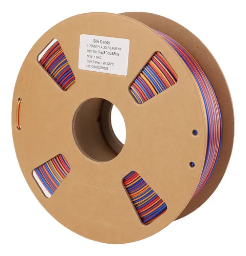 Filamento De Pla, 1 Kg, Tricolores, 1,75 Mm, Seda, 3 En 1, C