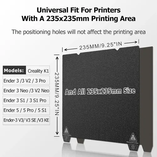 Placa Magnética Flexible Doble Faz 3d Negra 235x235mm