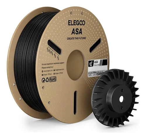 Filamento Para Impresora 3d Elegoo Asa De 1,75 Mm Deep Black 1kg
