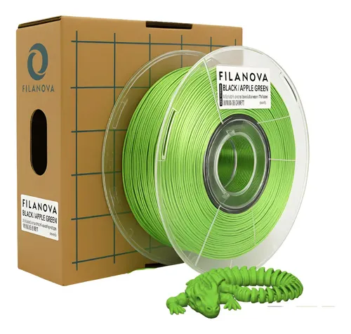Filamento Filanova Pla Dual High Speed 1kg Impresión 3d Color Negro Verde Manzana
