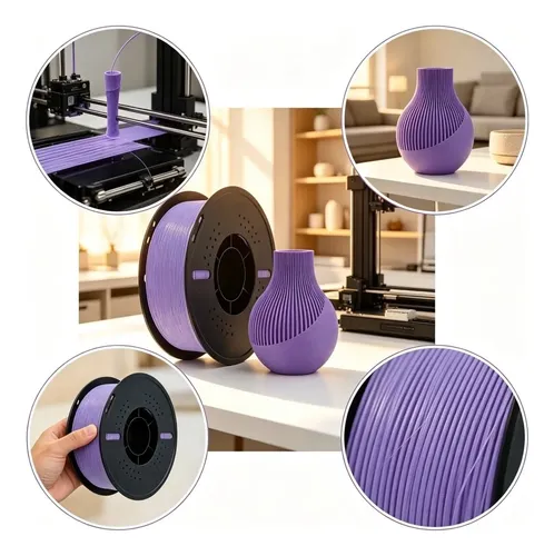 Filamento Pla Mate Rojo Morado 1 75mm 1kg Para Bambu 3d