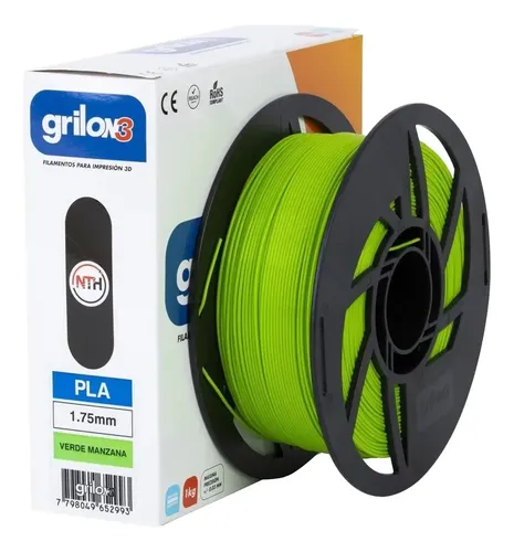 Filamento Pla Ingeo Grilon3 1kg – 1.75mm Impresion 3d Dropix Color Verde Manzana