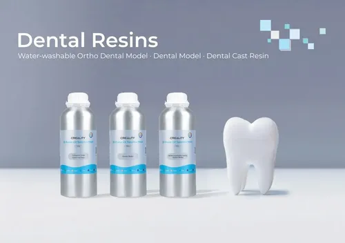 Resina Creality Lavable Al Agua Modelo Dental Amarilla 1kg