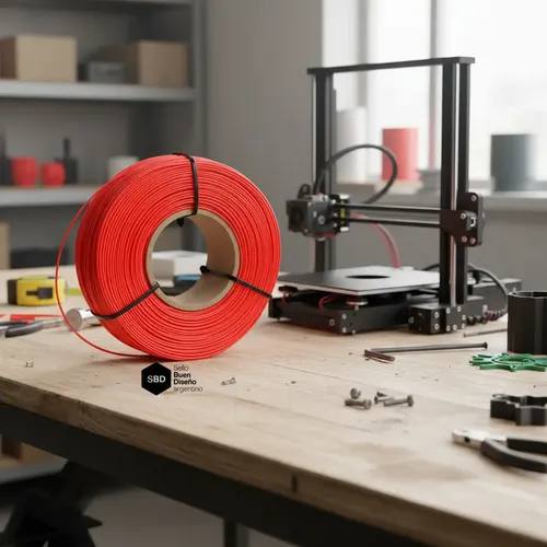 Filamento 3D Hellbot PLA Recarga 1.75mm y 1kg rojo