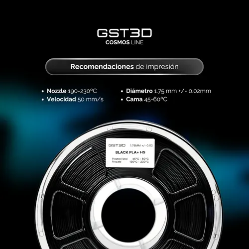 Filamento Pla+ High Speed Gst3d Cosmos 1kg 1.75mm Amarillo