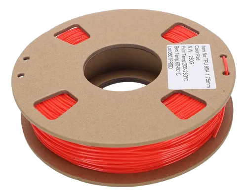 Filamento De Impresora 3d Rojo Rojo 95a, 250 G, 1,75 Mm, Tpu