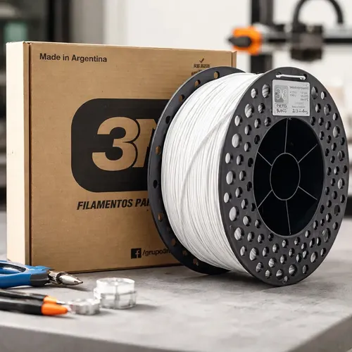 Filamento Petg 3n3 1kg 1.75mm Impresion 3d Color Blanco