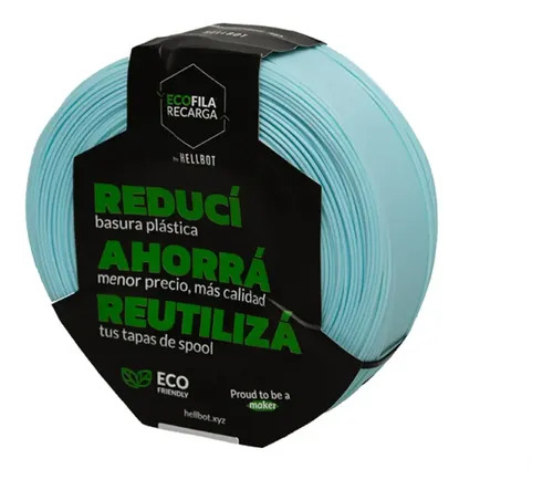 Filamento Hellbot PLA Recarga Celeste Pastel 1.75mm 1kg para Impresora 3D