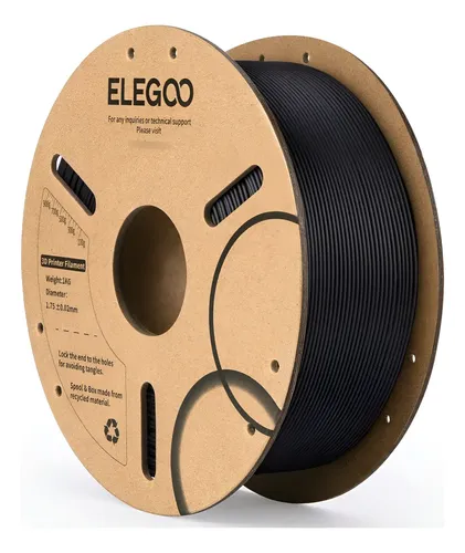 Filamento Elegoo 1.75mm Pla Fibra Carbono Negro, 1kg
