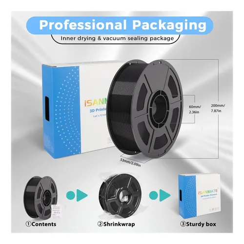 Filamento Petg Negro Isanmate Filamento Para Impresora 3d De