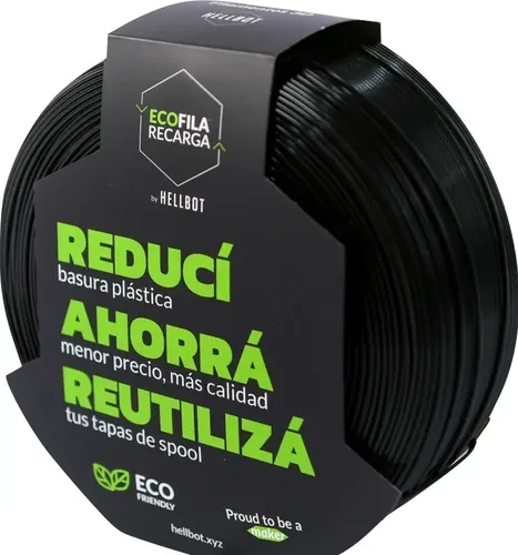 Filamento Pla Hellbot Recarga 1kg 1.75 Negro