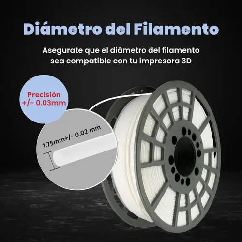 Filamento 3D PLA+ GST3D Blanco 1.75mm 1kg Alta Precisión