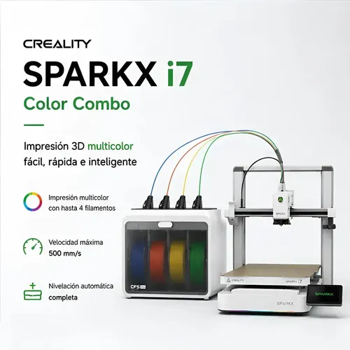 Impresora 3d Creality Sparkx I7 Combo Multicolor Gris