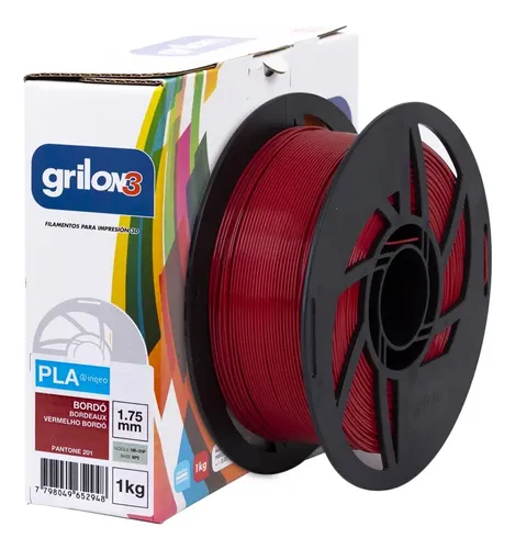 Filamento 3D Grilon3 PLA de 1.75mm y 1kg bordó