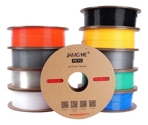 Filamento PETG Jamg He 1.75mm Verde 1kg Impresión 3D Resistente