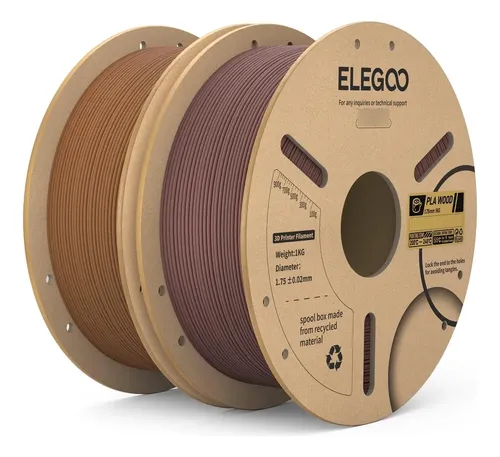 Filamento Para Impresora 3d Elegoo Pla, 1,75 Mm, Madera De N