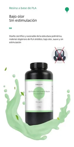 Resina Creality Based Pla 500gr Low Odor Eco White Pearl