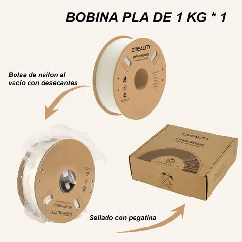 Creality Filamento Hyper Fast Pla 1,75mm 1kg Blanco