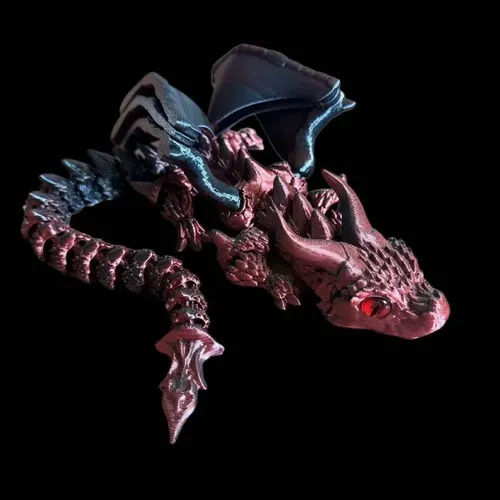 Dragón Volador De Cuernos Grandes De Juguete Impreso En 3d,