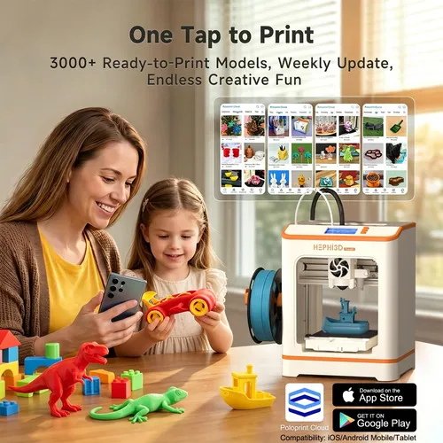 Impresora 3d Hephi3d Tina2c Con Filamento Pla 4 Colores