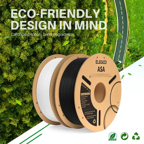 Filamento 3d Elegoo Asa 1.75mm 1kg – Resistente Profesional Negro