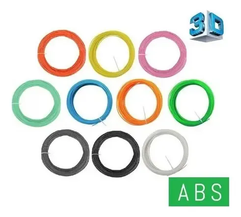 Kit De Filamento Abs Repuesto 20 Colores 200 M Para Lápiz 3d