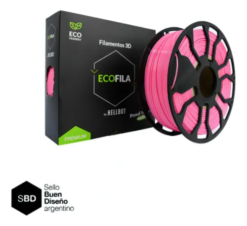 Filamento 3D Hellbot Ecofila de 1.75mm y 1kg rosa