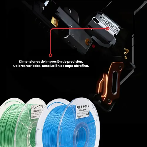 Filamento Silk Pla+ Impresión 3d High Speed Filanova X 1kg Color Green
