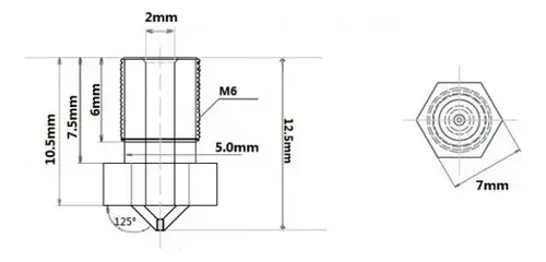 X3 Nozzle Pico Hotend E3d V6 1.75mm 3d 0.2 0.3 0.4 0.6 0.8 1