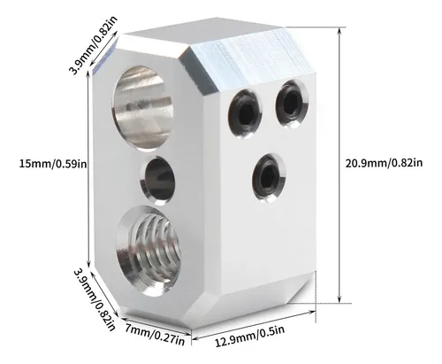 Bloque De Aluminio Heaterblock Heaterblock Prusa Mk4 Nextrus