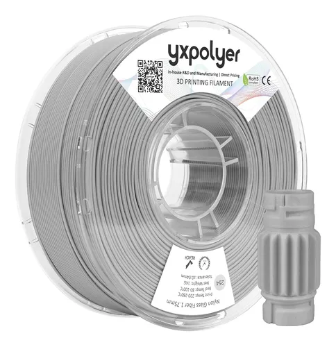 Filamento Nylon Gris 1 75mm Fibra De Vidrio 3d 1kg