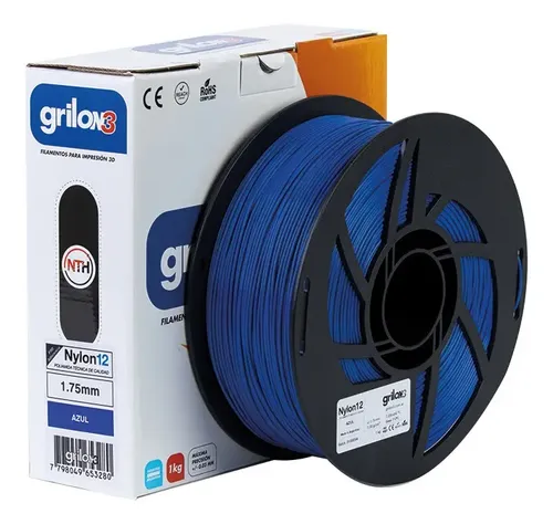 Filamento 3D Nylon 12 Grilon3 Azul 1kg 1.75mm