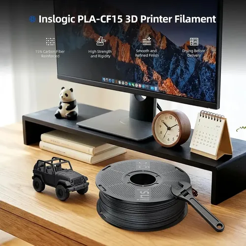 Filamento Pla Fibra Carbono Negro 1 75mm 1kg Resistente Negr
