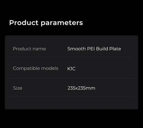 Creality Placa De Construcción Oficial K1c,k1 Se, 235x235mm