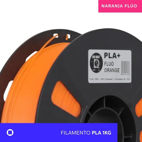 Filamento 3d Pla Iiidmax De 1.75mm X 1kg () Color Naranja Flúo (fluo Orange)