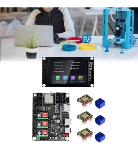 Controlador Fuera De Línea Mks Dlc32 Grbl De 32 Bits Con Pantalla Lcd Ts35