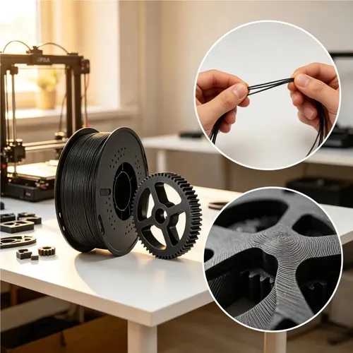 Filamento 3d Petg Fibra De Carbono Negro Alta Resistencia