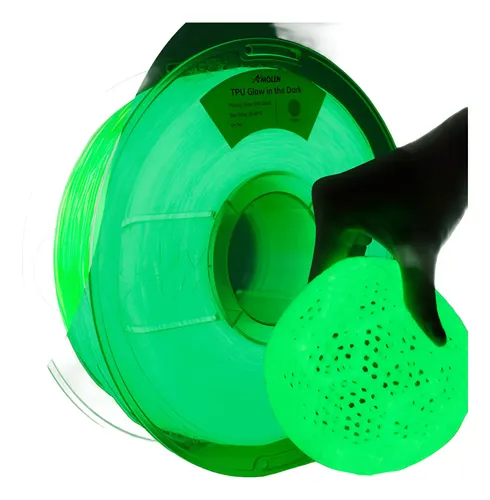 Filamento Tpu Flexible 95a 1.75mm Brilla En La Oscuridad 3d