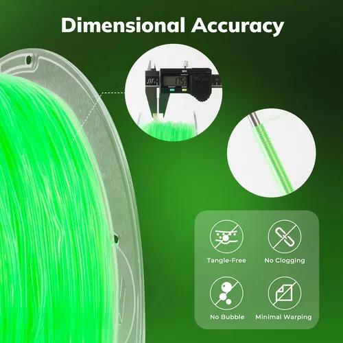 Filamento Tpu Flexible 95a 1.75mm Brilla En La Oscuridad 3d