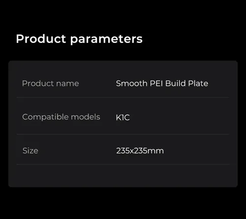 . Placa De Construcción Creality K1c Smooth Pei A